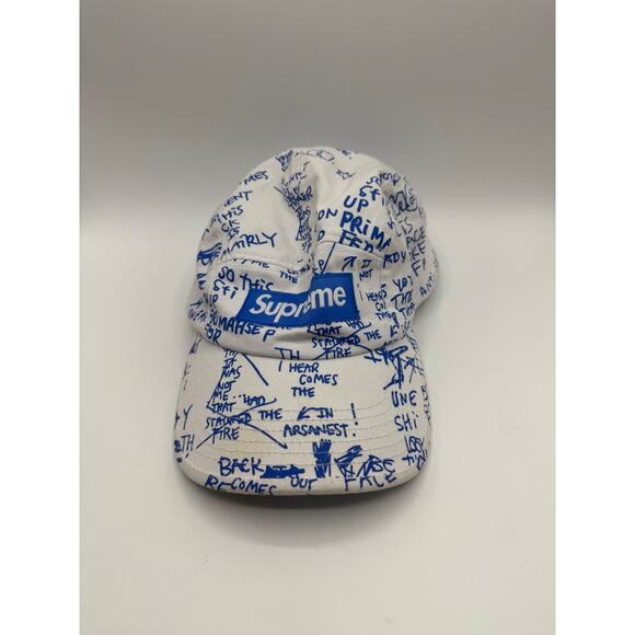 Supreme Gonz Poem Camp White/Blue Cap Hat Adjustable - Picture 1 of 15